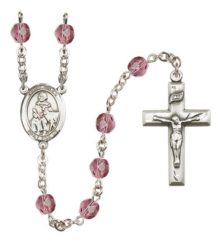 Silver-Plated 6mm Saint Giles  Engraved Catholic Rosaries