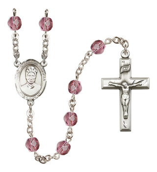 Silver-Plated 6mm Saint Josephine Bakhita  Engraved Catholic Rosaries