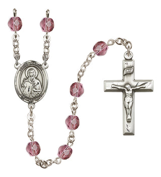 Silver-Plated 6mm Saint Marina  Engraved Catholic Rosaries