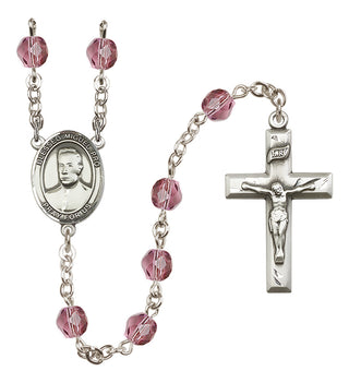 Silver-Plated 6mm Blessed Miguel Pro  Engraved Catholic Rosaries