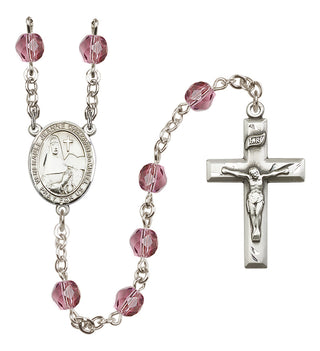 Silver-Plated 6mm Saint Jeanne Chezard de Matel  Engraved Catholic Rosaries