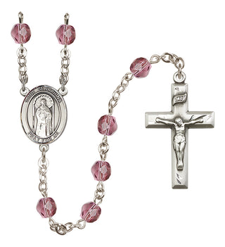 Silver-Plated 6mm Saint Seraphina  Engraved Catholic Rosaries