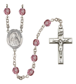 Silver-Plated 6mm Saint Lydia Purpuraria  Engraved Catholic Rosaries