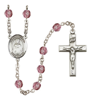 Silver-Plated 6mm Saint Winifred of Wales  Engraved Catholic Rosaries