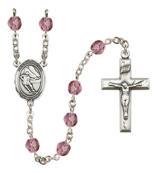 Silver-Plated 6mm Saint Sebastian / Hockey Rosary