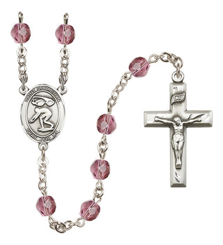 Silver-Plated 6mm Saint Sebastian/Swimming Rosary