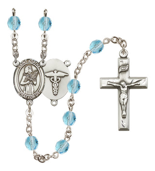 Silver-Plated 6mm Saint Agatha / Nurse Rosary