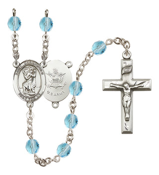 Silver-Plated 6mm Saint Christopher / Army Rosary