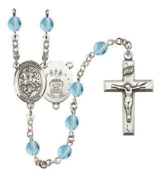 Silver-Plated 6mm Saint George / Air Force Rosary