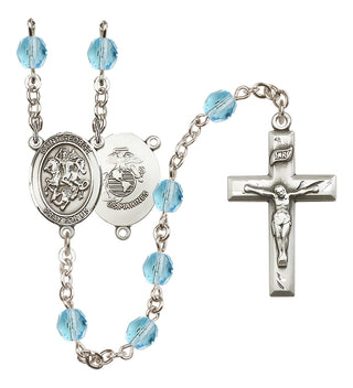 Silver-Plated 6mm Saint George / Marines Rosary