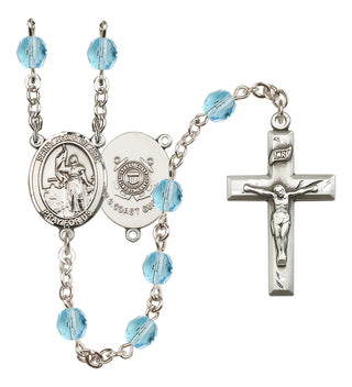 Silver-Plated 6mm Saint Joan of Arc /Coast Guard Rosary