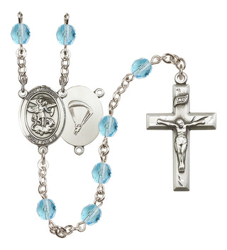 Silver-Plated 6mm Saint Michael / Paratrooper Rosary