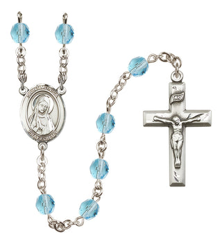 Silver-Plated 6mm Saint Monica  Engraved Catholic Rosaries