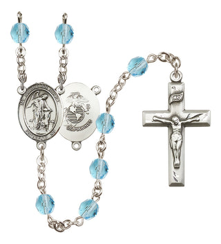 Silver-Plated 6mm Guardian Angel / Marine Corp Rosary