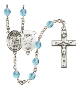 Silver-Plated 6mm Guardian Angel / Nat'l Guard Rosary