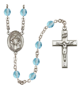 Silver-Plated 6mm Saint Ursula  Engraved Catholic Rosaries