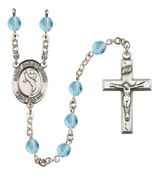 Silver-Plated 6mm Saint Christopher/Martial Arts Rosary