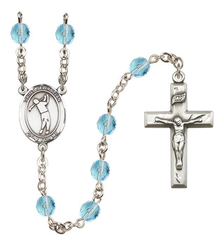 Silver-Plated 6mm Saint Sebastian/Golf Rosary
