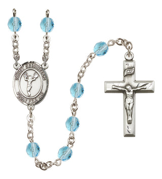 Silver-Plated 6mm Saint Sebastian/Cheerleading Rosary
