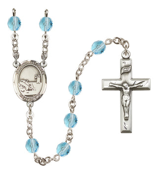 Silver-Plated 6mm Saint Christopher / Fishing Rosary