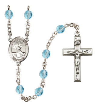 Silver-Plated 6mm Saint Christopher/Water Polo Women Rosary