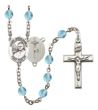 Saint John Paul II Rosary with Aqua Beads