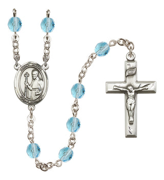 Silver-Plated 6mm Saint Regis  Engraved Catholic Rosaries