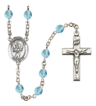 Silver-Plated 6mm Saint Christopher/Baseball Rosary