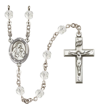Silver-Plated 6mm Santa Ana  Engraved Catholic Rosaries