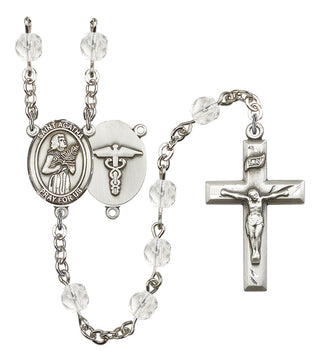 Saint Agatha and Nurse Rosary with Crystal Beads