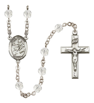 Silver-Plated 6mm Saint Anthony of Padua  Engraved Catholic Rosaries