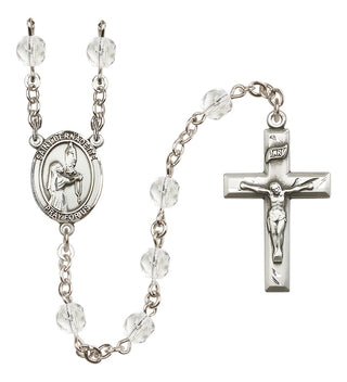 Silver Plated 6mm Fire Polished Saint Bernadette Rosary in Crystal