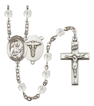 Saint Camillus of Lellis and Nurse Rosary with Crystal Beads