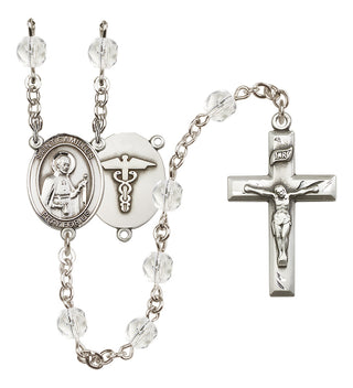 Silver-Plated 6mm Saint Camillus of Lellis / Nurse Rosary
