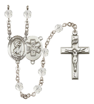 Silver-Plated 6mm Saint Christopher / EMT Rosary
