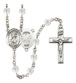 Silver-Plated 6mm Saint Christopher / Nat'l Guard Rosary