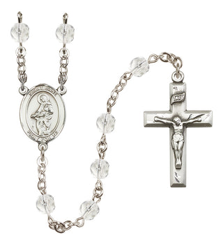 Silver Plated 6mm Fire Polished Saint Jane of Valois Rosary in Crystal
