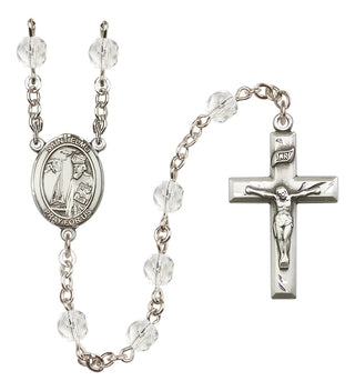 Silver Plated 6mm Fire Polished Saint Elmo Rosary in Crystal