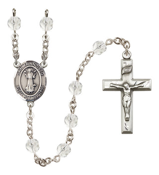Silver Plated 6mm Fire Polished San Francis Rosary in Crystal