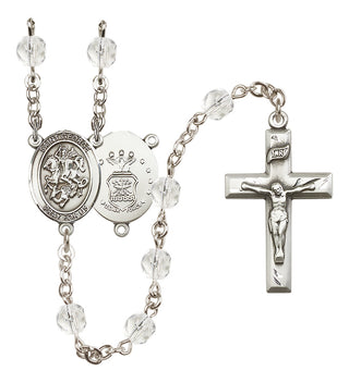Silver-Plated 6mm Saint George / Air Force Rosary