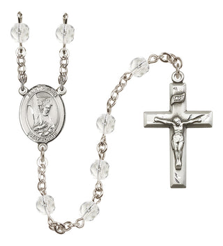 Silver-Plated 6mm Saint Helen  Engraved Catholic Rosaries