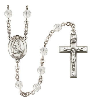 Silver Plated 6mm Fire Polished Saint Emily de Vialar Rosary in Crystal