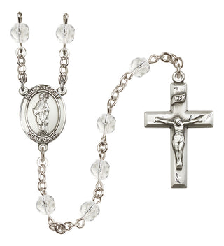 Silver Plated 6mm Fire Polished Saint Gregory the Great Rosary in Crystal