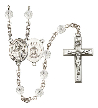 Silver-Plated 6mm Saint Joan of Arc / Air Force Rosary