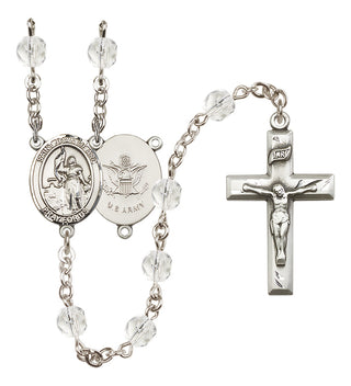 Silver-Plated 6mm Saint Joan of Arc / Army Rosary