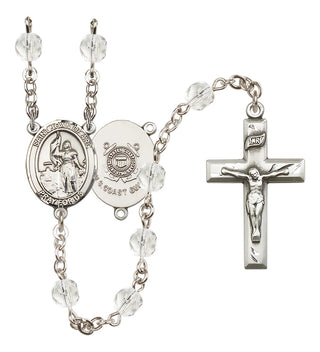 Silver-Plated 6mm Saint Joan of Arc /Coast Guard Rosary