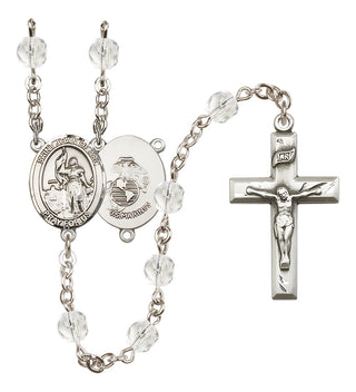 Silver-Plated 6mm Saint Joan of Arc / Marines Rosary