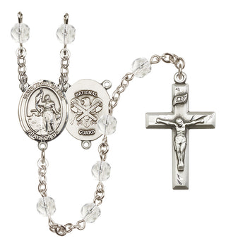 Silver-Plated 6mm Saint Joan of Arc / Nat'l Guard Rosary