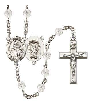 Saint Joan of Arc and Nat'l Guard Rosary with Crystal Beads