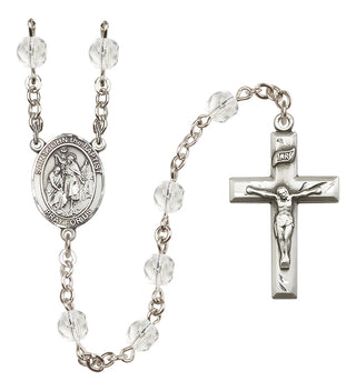 Silver Plated 6mm Fire Polished Saint John the Baptist Rosary in Crystal